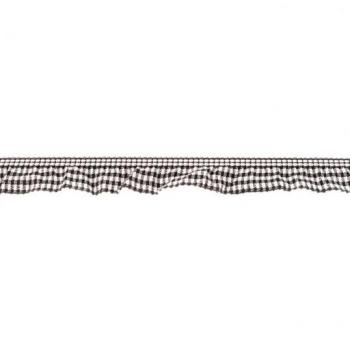 Elastisches Karorüschenband Schwarz 2cm Breite